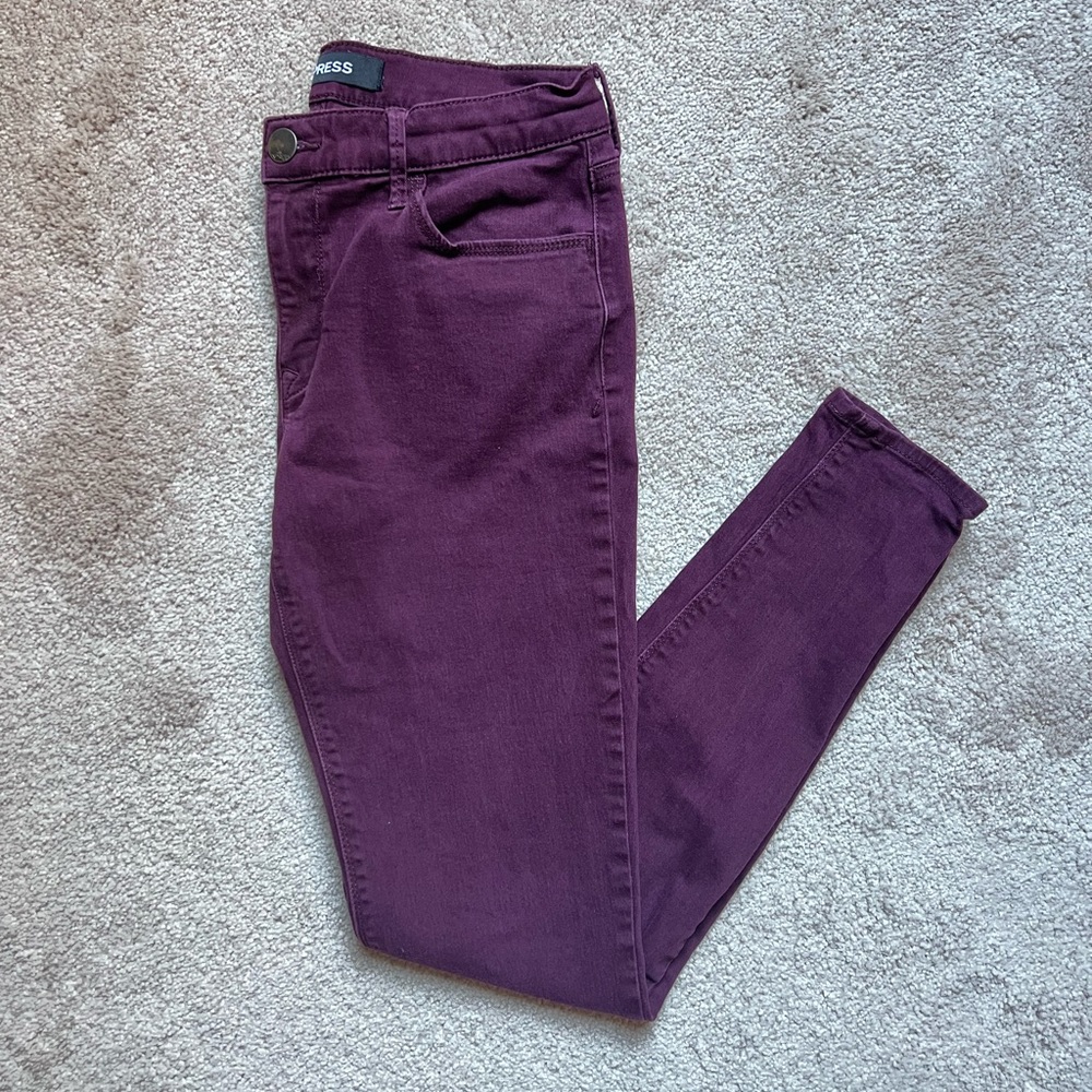Burgundy mid rise leggings